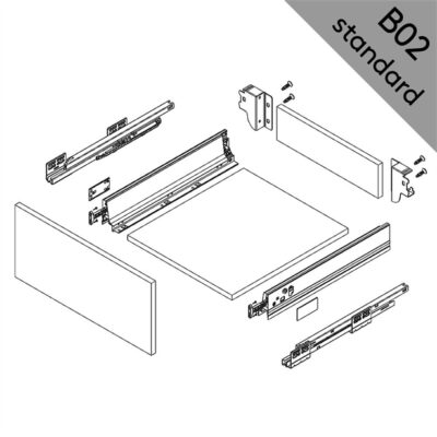 DTC Smooth B02 Standard Drawer Kit 115mm (White)