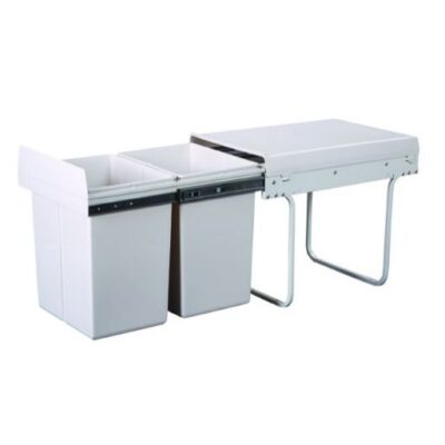 Metal Twin Bin 2x20L Tubs