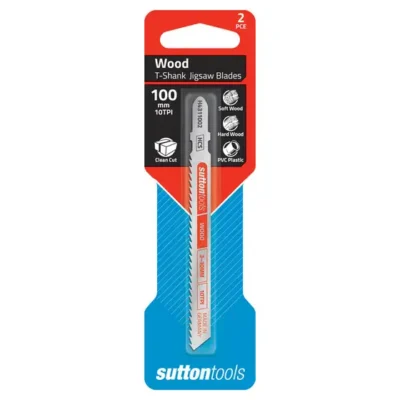 Sutton Tools T-Shank Jigsaw Blade Wood Clean Cut 10 TPI 100mm - 2pk